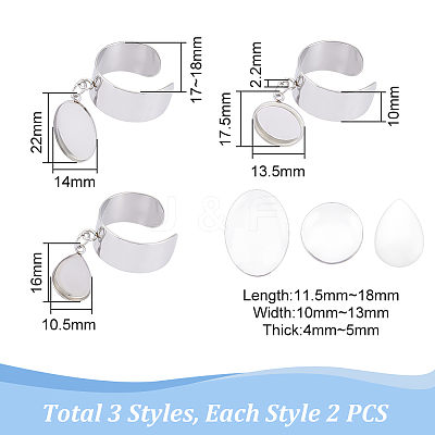 DIY Blank Charm Cuff Ring Making Kit RJEW-AB00006-1
