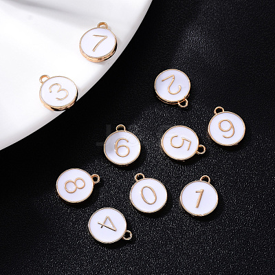 Light Gold Plated Alloy Enamel Charms ENAM-T010-01G-1