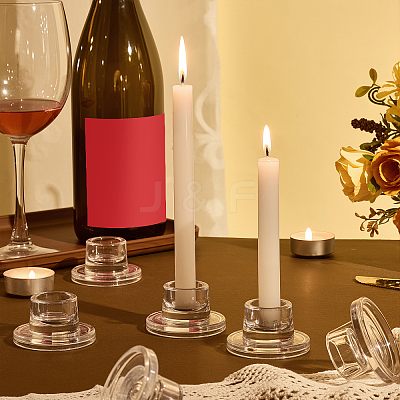 24Pcs Transparent Glass Candle Holders DJEW-TW0001-01-1