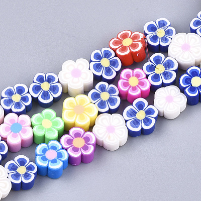 Handmade Polymer Clay Beads Strands CLAY-S092-25-1