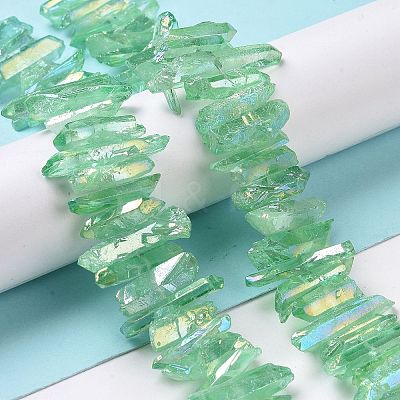 Natural Quartz Crystal Points Beads Strands G-K181-B32-1
