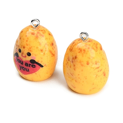 Opaque Resin with Alloy Pendants RE-CBA08CD-07B-1