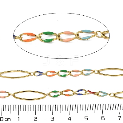 304 Stainless Steel Enamel Link Chains CHS-U003-01G-01-1