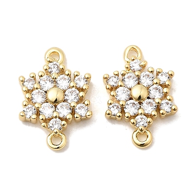 Brass Micro Pave Cubic Zirconia Connector Charms KK-L258-03A-G-1