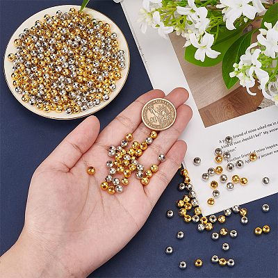 400Pcs 2 Colors Iron Crimp Beads IFIN-NB0001-64-1