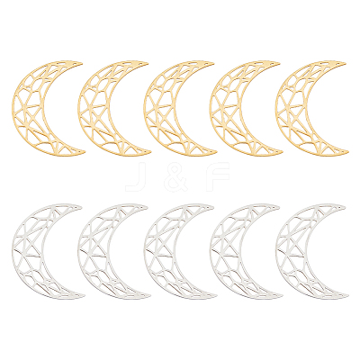 12Pcs 2 Colors 201 Stainless Steel Filigree Joiners Links STAS-DC0014-36-1
