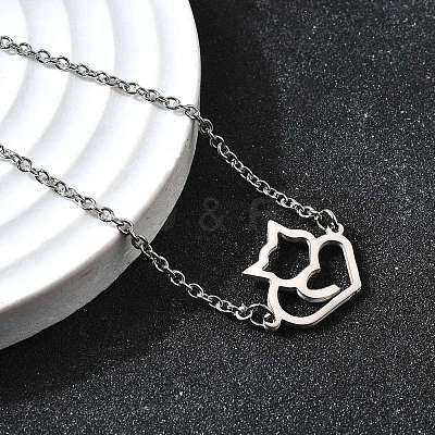 201 Stainless Steel Fox Link Bracelets BJEW-B128-05P-1