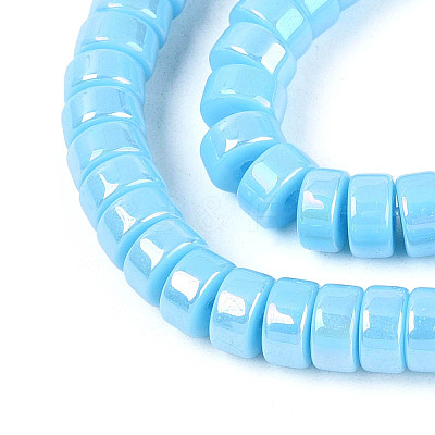AB Color Plated Opaque Glass Beads Strands LS-GLAA-T026-3x6mm-P06-1