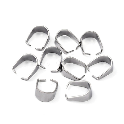 Tarnish Resistant 304 Stainless Steel Snap on Bails X-STAS-R048-10x7mm-1