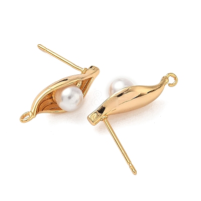 Brass Stud Earrings Findings KK-B160-06G-1
