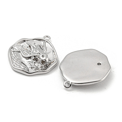 Brass Micro Pave Cubic Zirconia Pendants KK-P258-19P-01-1