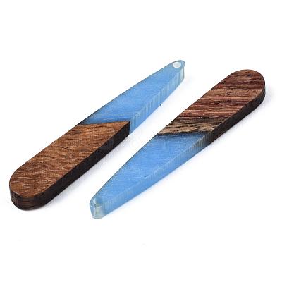 Opaque Resin & Walnut Wood Pendants X-RESI-S389-039A-C01-1