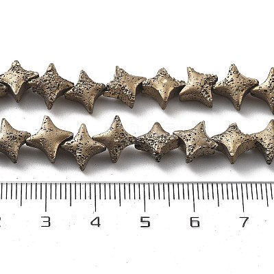 Electroplated Natural Lava Rock Beads Strands G-A251-C01-01B-1
