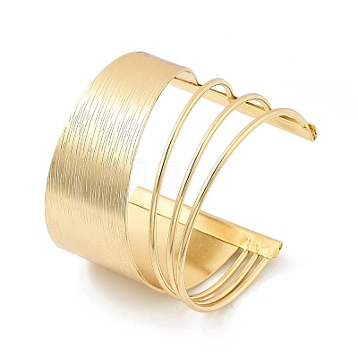 Alloy Open Cuff Bangles LS-BJEW-K272-01G-1