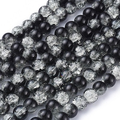 Crackle Glass Beads Strands X-CCG-Q002-8mm-11-1