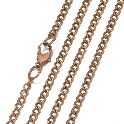 Iron Curb Chain Necklace Making MAK-K001-01AB-1