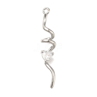 Brass Micro Pave Cubic Zirconia Pendants KK-M301-14P-1