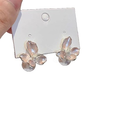 Alloy & Imitation Pearl Stud Earrings WG82C49-01-1