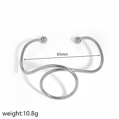 304 Stainless Steel Spiral Geometric Upper Arm Cuff Bangles for Women WG66983-04-1