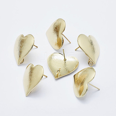 Brass Stud Earring Findings X-KK-G331-27G-NF-1