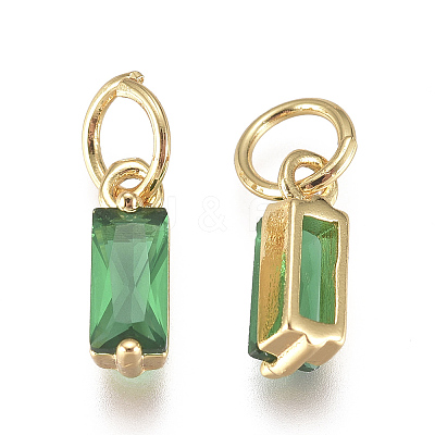 Brass Micro Pave Cubic Zirconia Charms ZIRC-F111-03G-07-1