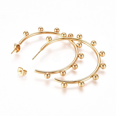 304 Stainless Steel Stud Earrings X-EJEW-E258-07B-G-1