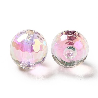 Two Tone UV Plating Rainbow Iridescent Acrylic Beads TACR-D010-03B-1