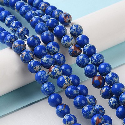 Synthetic Imperial Jasper Dyed Beads Strands G-D077-A01-01-1