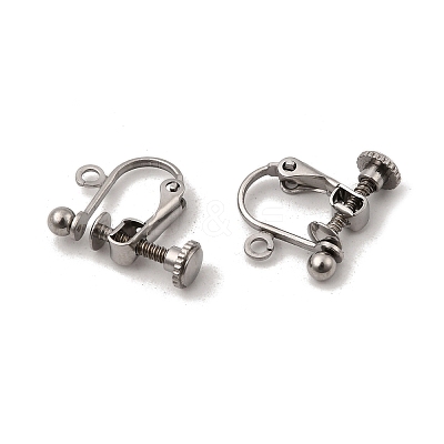 316 Surgical Stainless Steel Clip-on Earring Findings X-STAS-H240-45P-1