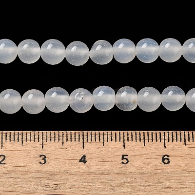Natural White Agate Round Beads Strand G-L086-6mm-11-1