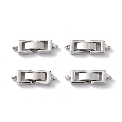 Rack Plating Brass Fold Over Clasps with Loops KK-L184-89P-1