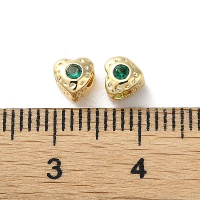 Valentine's Day Brass Micro Pave Cubic Zirconia Beads KK-P256-10G-04-1
