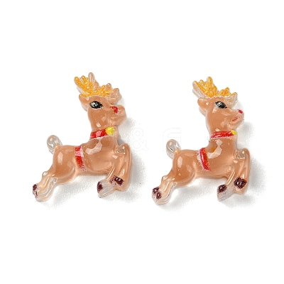 Sandy Brown Christmas Series Resin Cabochons CRES-Q006-02I-1
