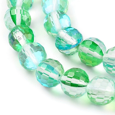 Electroplate Transparent K9 Glass Beads Strands GLAA-L028-8mm-A04-1