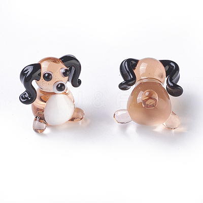 Handmade Lampwork Puppy Home Display Decorations LAMP-L075-016-1