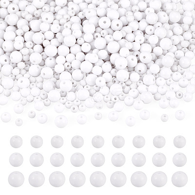 708Pcs 3 Styles Opaque Acrylic Beads MACR-TA0002-81-1