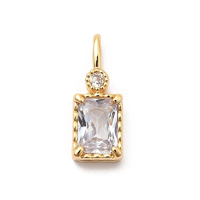 Brass with Cubic Zirconia Pendants KK-F916-10G-03-1
