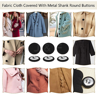 20Pcs Cloth with Aluminum Base Buttons BUTT-NB0001-77D-1