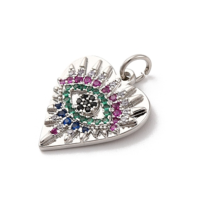 Brass Micro Pave Cubic Zirconia Pendants KK-U033-07P-02-1