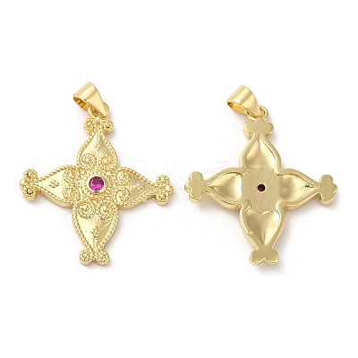 Brass Micro Pave Cubic Zirconia Pendants KK-M246-43G-1