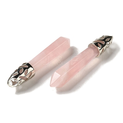 Natural Rose Quartz Pointed Big Pendants G-Z055-01P-14-1