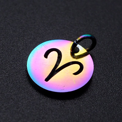 Rainbow Color Ion Plating(IP) 201 Stainless Steel Charms STAS-Q201-JN166-1-1