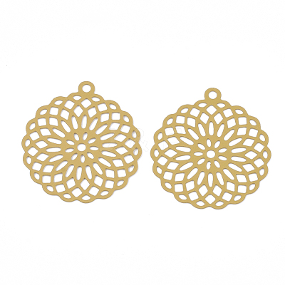 430 Stainless Steel Filigree Pendants STAS-T042-02D-1
