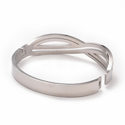 Crystal Rhinestone Infinity Hinged Bangle BJEW-G648-03P-1