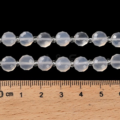 Natural White Agate Beads Strands G-B153-B02-1