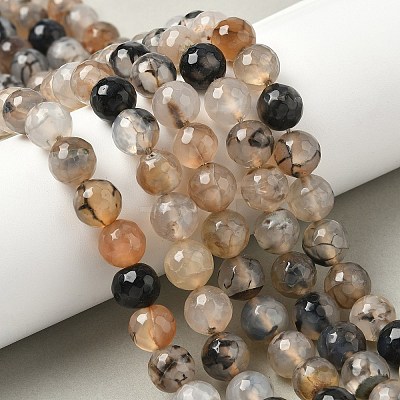 Natural Agate Beads Strands G-M437-C01-01V-1
