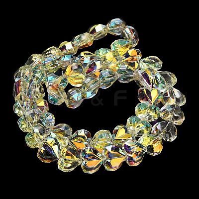 Electroplate Transparent Glass Beads Strands EGLA-B012-AB02-1