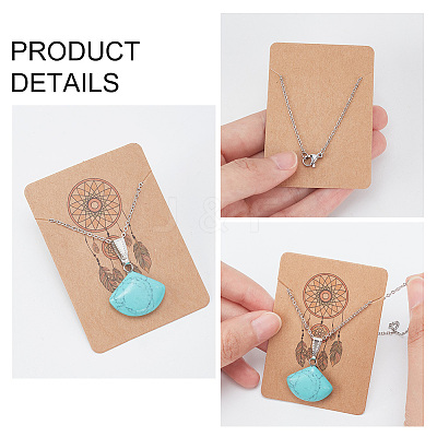 120Pcs 6 Styles Paper Necklace Display Cards CDIS-NB0001-39-1