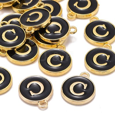 Golden Plated Alloy Charms LS-X-ENAM-S118-02C-1