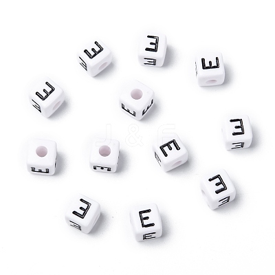 Letter Acrylic European Large Hole Beads OPDL-R050-10mm-E-1